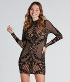 Decadent Style Flocked Velvet Mini Dress