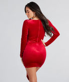 Chic Appeal Velvet Long Sleeve Mini Dress