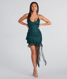 She's Glitzy Glitter Ruffled Mini Dress
