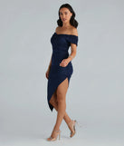Unforgettable Glitter Off The Shoulder Midi Dress