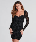 In Bloom Velvet Floral Mini Dress, a trendy black mini dress featuring modern details and a fresh seasonal hue, perfect for creating chic 2025 looks.