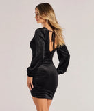 Glam RSVP Velvet Glitter Mini Dress, a trendy black mini dress featuring modern details and a fresh seasonal hue, perfect for creating chic 2025 looks.