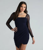 Luxe Affair Sheer Long Sleeve Mini Dress