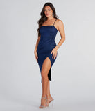 Own every entrance in the Dazzling Aurora Glitter Sleeveless Midi Dress, a navy blue party dress perfect for milestone birthdays and grad parties, or dancing through summer nights and unforgettable bachelorette celebrations.