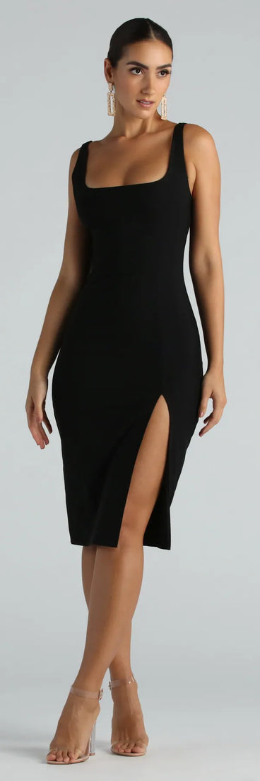 Your Needs Met Sleeveless Slit Midi Dress