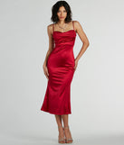 Revamp your 2025 wardrobe with this chic addition, the Feeling Luxurious A-Line Satin Midi Dress in red, perfect for elevating your style in the new year.