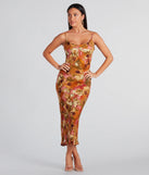 Simply Fine In Floral A-Line Midi Dress
