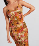 Simply Fine In Floral A-Line Midi Dress
