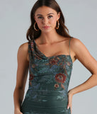Boho Chic Paisley Mesh Ruched Midi Dress