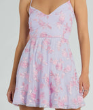 Floral Retreat Lace Up Embroidered Skater Dress