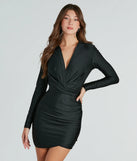Signature Style Collared Wrap Mini Dress