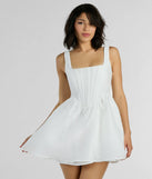 Cottage Core Cutie Square Neck Corset Skater Dress