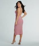 The midi dress length on the Sparkle The Night Away Glitter Midi Dress provides an elevated silhouette perfect for any party, occasion, or everyday styling.