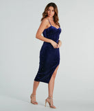 Perfect Pearl Velvet Bodycon Midi Dress