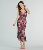 With its mid-calf hem and popular flattering fit, the Bloom With A View Floral Ruffle Midi Dress in wine nails the balance of trend and ease, redefining go-to midi dresses for any occasion.