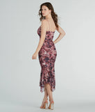 Celebrate the special day in the Bloom With A View Floral Ruffle Midi Dress, a wine country wedding guest dress with soft, romantic details that blend charm and sophistication.