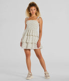 The Cascading Romance Ruffle Floral Skater Dress is a mini dress that will make a statement with its short hemline and on-trend details to have you ready for any event!