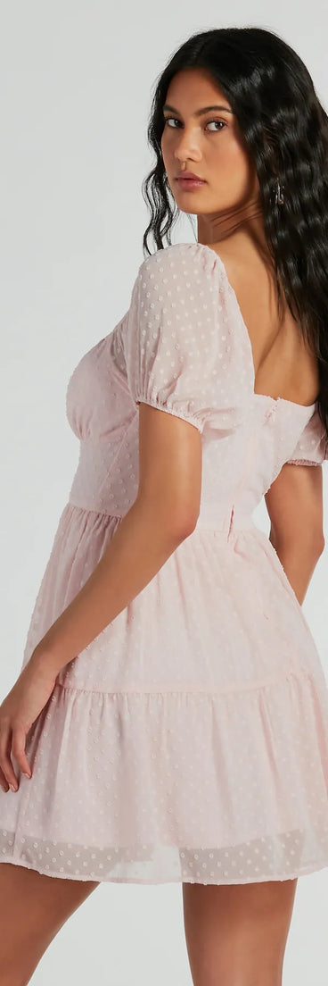 The Whimsical Appeal Puff Sleeve Chiffon Skater Dress is a casual dress for more than special occasions with a fitted or flowy silhouette and accents in the most recent trends!