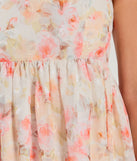 Secret Garden Floral Chiffon Babydoll Dress