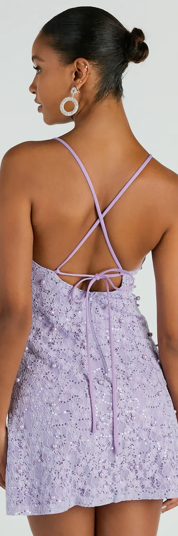 The All The Splendor A-Line Faux Pearl Lace Mini Dress is a mini dress that will make a statement with its short hemline and on-trend details to have you ready for any event!