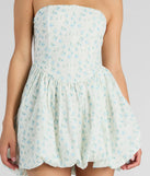 Bubbly Bliss Strapless Corset Floral Skater Dress