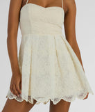 The Regal Chic Lace Up Tulle Embroidered Skater Dress is a mini dress that will make a statement with its short hemline and on-trend details to have you ready for any event!