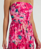 The Radiate Romantic Vibes Strapless Floral Chiffon Maxi Dress is a casual dress for more than special occasions with a fitted or flowy silhouette and accents in the most recent trends!