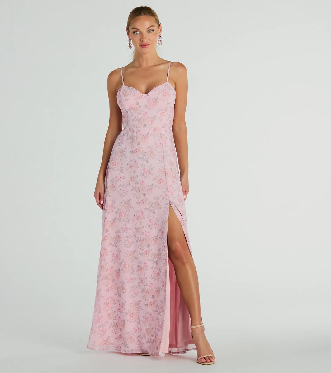 Moment Of Beauty Lace Up Floral Maxi Dress | Windsor Moment Of Beauty Lace Up Floral Maxi Dress | Windsor
