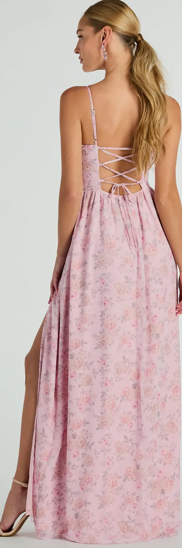 The Moment Of Beauty Lace Up Floral Maxi Dress as your wedding guest dress with a stylish neckline and/or sleeves and elevated details on the back and front will make you the best dressed at any event!