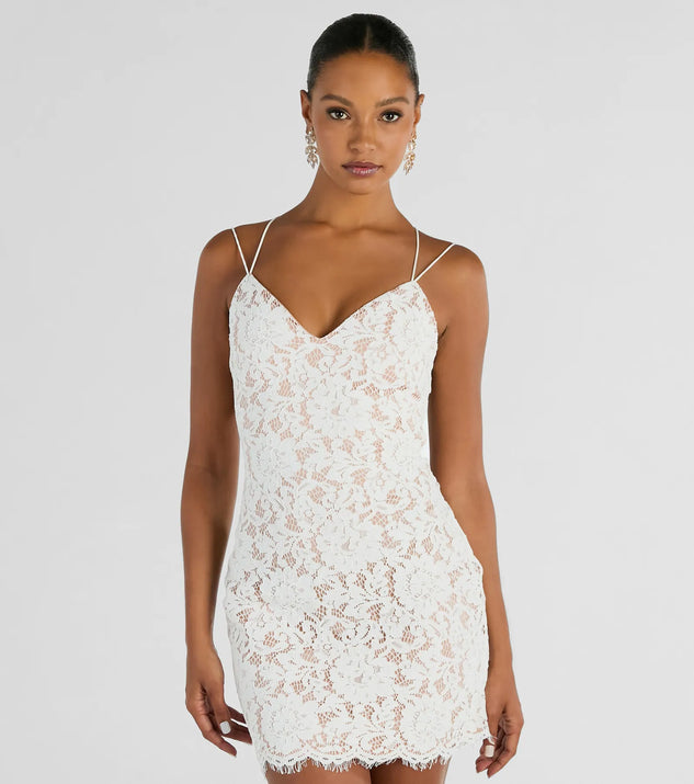 The Major Swoon Strappy Back Lace Mini Dress is a mini dress that will make a statement with its short hemline and on-trend details to have you ready for any event!