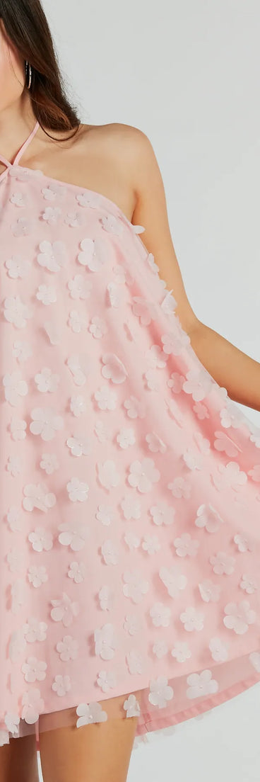 Sincerely Enchanting Halter Floral Babydoll Dress