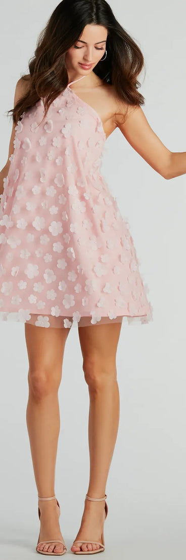Sincerely Enchanting Halter Floral Babydoll Dress