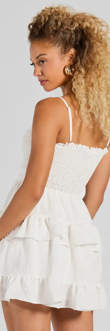 The Tea Time Ruffled Short Skater Dress is a casual dress for more than special occasions with a fitted or flowy silhouette and accents in the most recent trends!