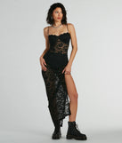 Kiss And Tell Sweetheart Sheer Lace Maxi Dress