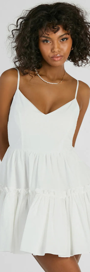 Adorable Flair Tiered Ruffled Skater Dress