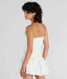 Make a bold statement in the Covetable Charm Strapless Mini Skater Dress in white, the perfect spring dress for weddings, cocktail hours, nights out, and/or seasonal celebrations.