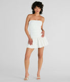 Whether you're headed to brunch or running errands, the Covetable Charm Strapless Mini Skater Dress in white delivers effortless style in a breathable, go-to casual dress.