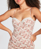 So Sweet Floral Lace-Trim Woven Mini Dress