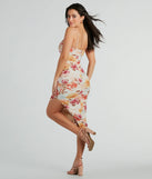 The midi dress length on the Blossom In Style Mesh Floral Midi Dress provides an elevated ivory silhouette perfect for any party, occasion, or everyday styling.