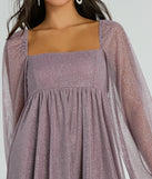Make a bold statement in the Countless Shine Glitter Skater Dress in lavender, the perfect spring dress for weddings, cocktail hours, nights out, and/or seasonal celebrations.