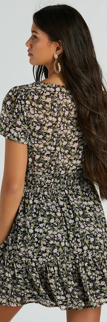 The Favorite Fleur V-Neck Floral Chiffon Skater Dress is a casual dress for more than special occasions with a fitted or flowy silhouette and accents in the most recent trends!