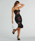 Look Of Love Floral Lace Corset Midi Dress