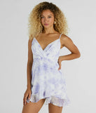 Subtle Romance V-Neck Floral Chiffon Mini Dress, a trendy white mini dress featuring modern details and a fresh seasonal hue, perfect for creating chic 2025 looks.