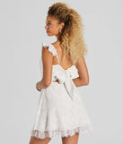 Charming Floral Chiffon Lace Trim Skater Dress