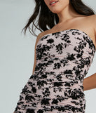 Forever A Vision Strapless Velvet Floral Mini Dress