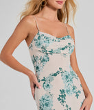 Delightful And Sweet Cowl Neck Floral Maxi Dress