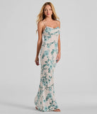 Delightful And Sweet Cowl Neck Floral Maxi Dress