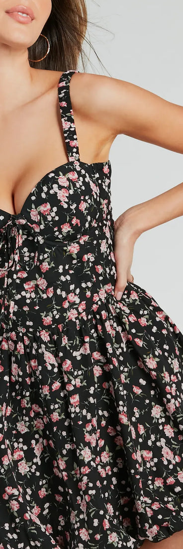 Spring Has Sprung Floral Woven Skater Dress