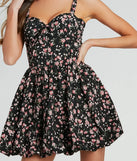 Spring Has Sprung Floral Woven Skater Dress