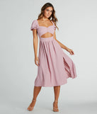 Adorable Factor Chiffon Sweetheart Midi Dress
